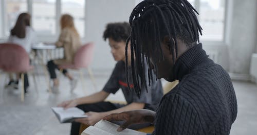 有关坐, 後视图, 书的免费素材视频