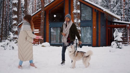 有关一对, 一起, 下雪的的免费素材视频