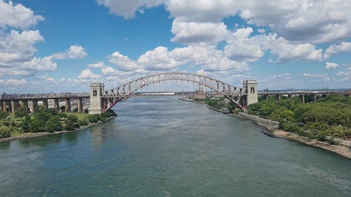 有关交通系统, 地狱门大桥, 多云的天空的免费素材视频