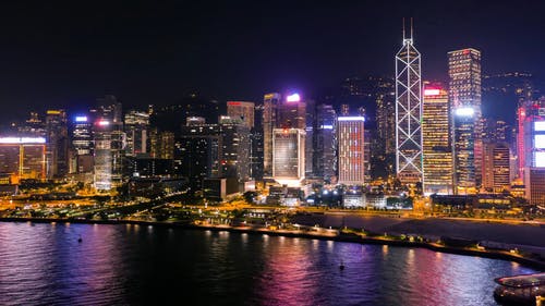有关城市, 城市的灯光, 建筑的免费素材视频