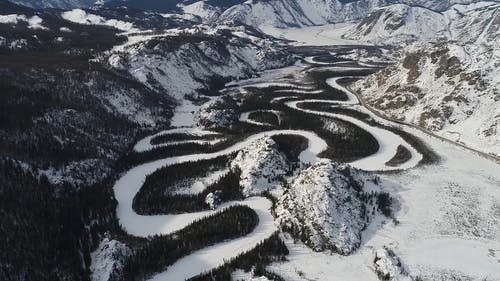 有关从上面查看, 冬季, 冬季景观的免费素材视频