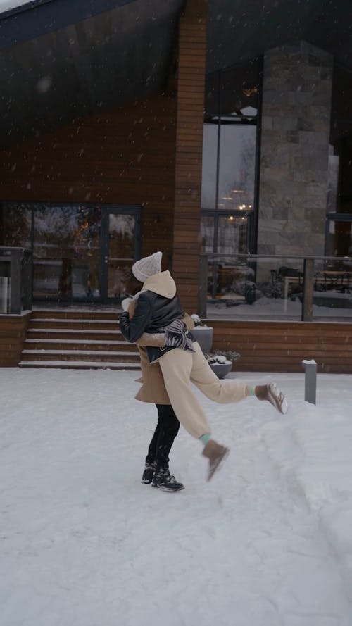 有关一对, 一起, 下雪的免费素材视频