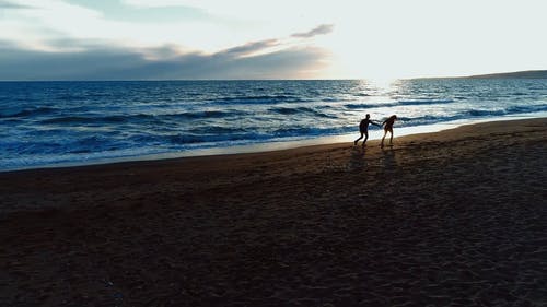 有关一对, 剪影, 地平线的免费素材视频