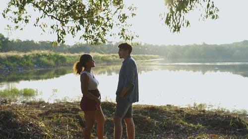 有关一对, 剪影, 反射的免费素材视频