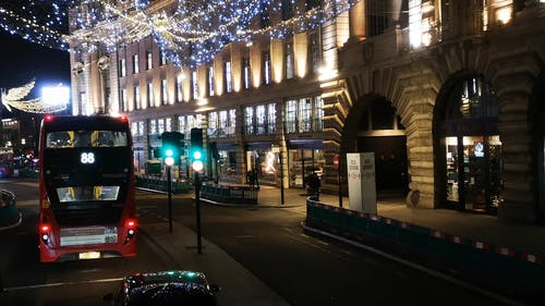 有关交通, 伦敦市中心, 夜灯的免费素材视频