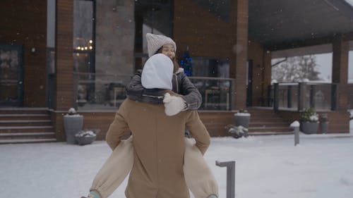 有关一对, 下雪, 人的免费素材视频