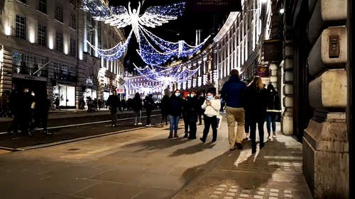 有关伦敦市, 圣诞气氛, 夜生活的免费素材视频