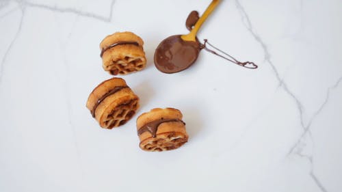 有关Flatlay, 华夫饼三明治, 可口的的免费素材视频