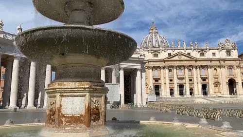 有关历史古迹, 喷泉, 圣彼得大教堂的免费素材视频