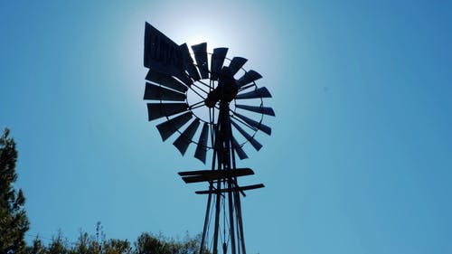 有关windpump, 乡村生活, 低角度视图的免费素材视频