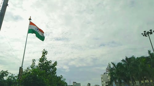 有关低角度视图, 印度国旗, 天空的免费素材视频