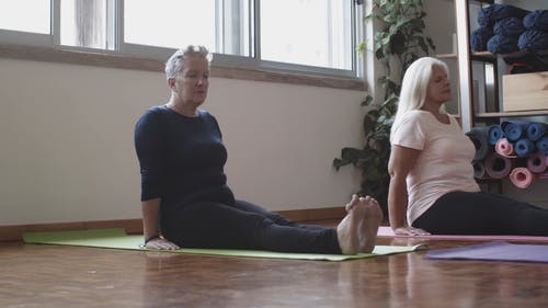 冥想和做瑜伽的妇女群体 · 免费素材视频