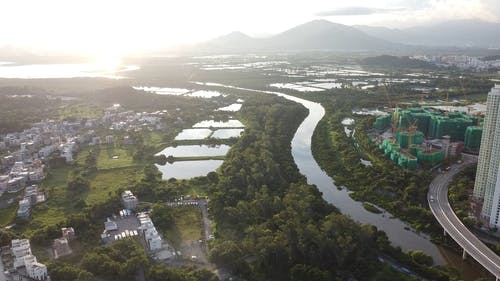 有关从上面, 树木, 河的免费素材视频