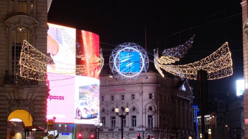 有关led屏幕, 伦敦市, 假日季节的免费素材视频