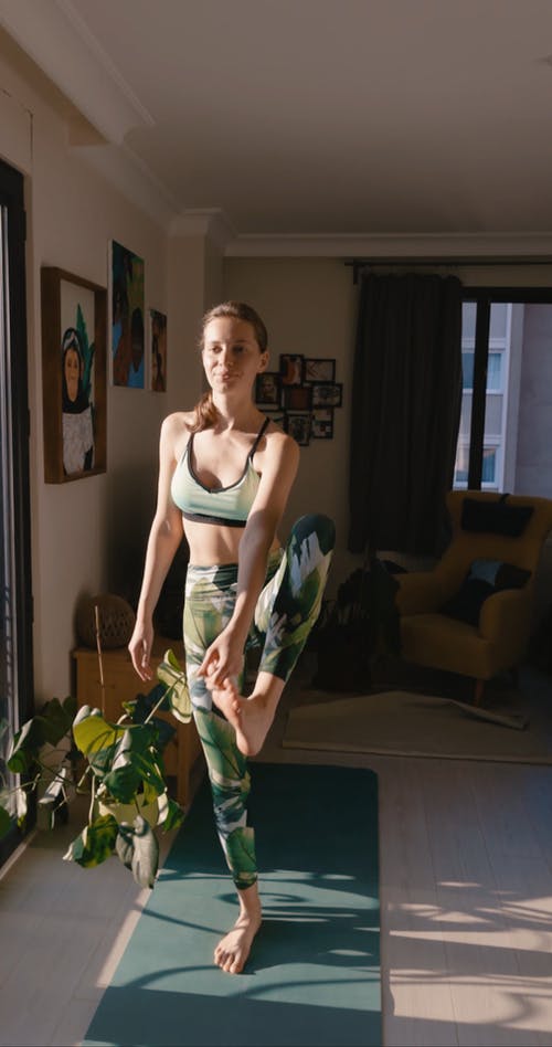 有关一条腿, 健身, 在家的免费素材视频