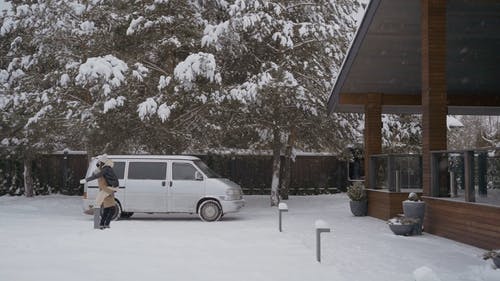 有关@户外, 一对, 下雪的免费素材视频