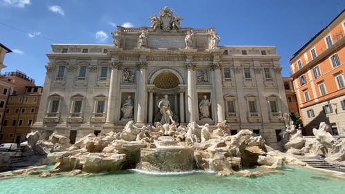 有关fontana di trevi, 不朽的雕塑, 历史古迹的免费素材视频