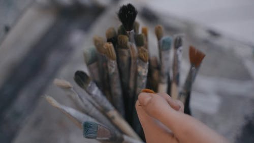 有关握住, 模糊的背景, 油画刷的免费素材视频