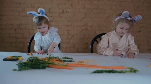 有关上色, 兔子耳朵, 吃的免费素材视频