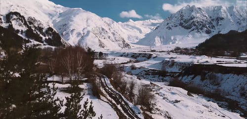 有关下雪的, 丘陵, 全景的免费素材视频