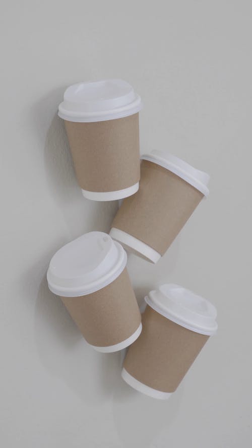 有关Flatlay, 一次性杯子, 咖啡杯的免费素材视频