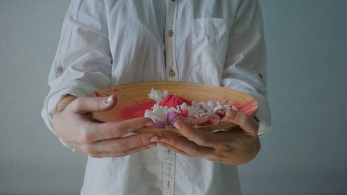 有关彩色粉末, 手, 特写的免费素材视频