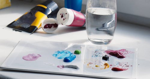 有关丙烯酸涂料, 工具, 水的免费素材视频