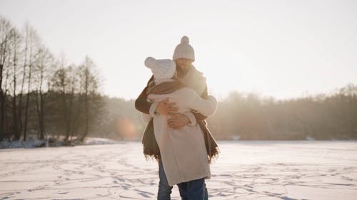 有关一对, 一起, 下雪的的免费素材视频