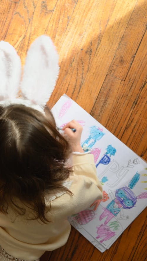 有关上色, 俯视图, 儿童的免费素材视频