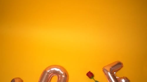 爱气球字母和红玫瑰 · 免费素材视频