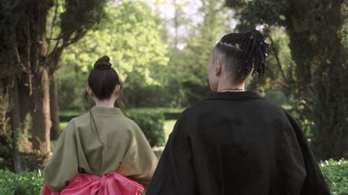 有关一对, 公园, 和服的免费素材视频