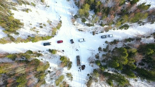 有关俯视图,冬季,大雪覆盖的免费素材视频