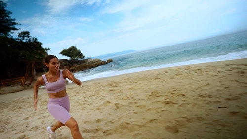 有关女人,岸边,有氧运动的免费素材视频